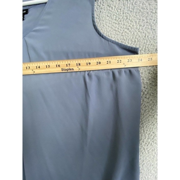 Torrid Shirt Women 0 /L Blue Gray Chiffon Sleeveless High Low Blouse - Picture 4 of 9